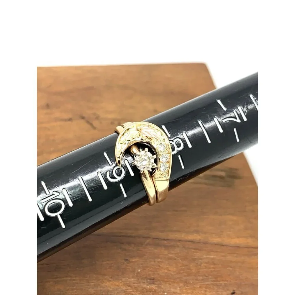 Cocktail Diamond Ring 0.30ctw 14k Yellow Gold Estate Jewelry Women's Size 8.5